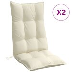 vidaXL Coussins de chaise à dossier haut lot de 2 crème tissu oxford