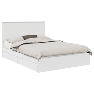 vidaXL Lit de Rangement Blanc 140 x 200 cm Bois d'ingénierie