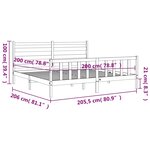vidaXL Cadre de lit sans matelas 200x200 cm bois massif de pin