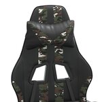 vidaXL Chaise de jeu pivotante Noir et camouflage Similicuir