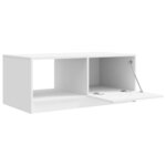 vidaXL Table basse Blanc brillant 90 x 50 x 37 cm Bois d'ingénierie