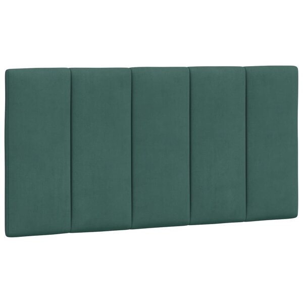 vidaXL Coussin de tête de lit vert foncé 100 cm velours