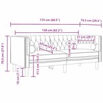 vidaXL Canapé Gris foncé 174 x 74 5 x 70 5 cm Velours
