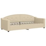 vidaXL Lit de jour avec gigogne et matelas crème 80x200 cm tissu