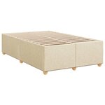 vidaXL Sommier à lattes de lit avec matelas Crème 120x200 cm Tissu