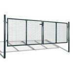 vidaXL Portail de clôture Acier 306x175 cm Vert