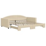 vidaXL Lit de jour avec lit gigogne crème 100x200 cm tissu