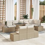 vidaXL ensemble de canapé de jardin de 9 pièces avec coussins en poly rattan beige