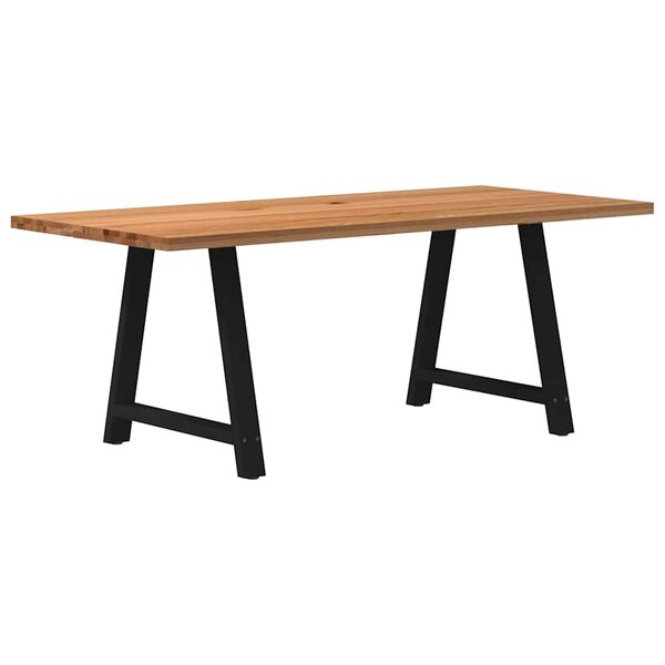 vidaXL Table à manger marron clair bois de chêne massif rectangulaire