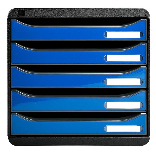 Module De Classement Big Box Plus 5 Tiroirs Iderama - Bleu Glacé Brillant - Exacompta