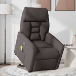vidaXL Fauteuil inclinable de massage Marron foncé Tissu