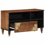 vidaXL Meuble TV Marron 80 x 33.5 x 46 cm Bois de manguier massif