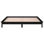 vidaXL Cadre de lit à LED sans matelas noir 160x200 cm bois massif