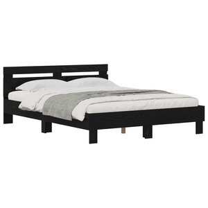 vidaXL Cadre de lit Chêne noir 140 x 200 cm Bois d'ingénierie