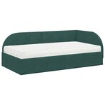vidaXL Cadre de lit d'angle avec matelas 2 Pièces Vert Velours