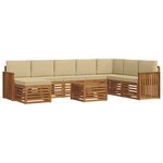 vidaXL Ensemble de canapés d'extérieur 9 pc Naturel et Beige