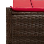 vidaXL Chaise longue double avec coussins marron résine tressée