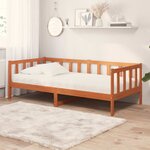 vidaXL Lit d'appoint avec matelas Brun ciré et blanc 90 x 200 cm