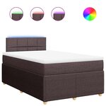 vidaXL Sommier à lattes de lit et matelas marron foncé 120x190cm tissu