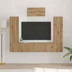 vidaXL Ensemble meuble TV 7 Pièces chêne artisanal 180 x 30 x 120 cm