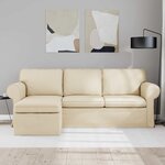 vidaXL Canapé Crème 215 x 138 x 80 cm tissu