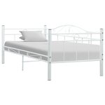 vidaXL Cadre de lit de repos sans matelas Blanc Métal 90x200cm