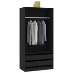 vidaXL Garde-robe Noir 100x50x200 cm Bois d'ingénierie