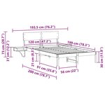 vidaXL Cadre de lit avec tables de chevet Marron Bois massif en pin