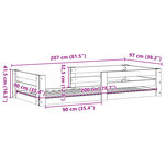 vidaXL Cadre de lit sans matelas blanc 90x200 cm bois de pin massif
