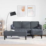 vidaXL Ensemble de Canapés 2 Pièces Gris foncé 173 x 131 x 67 cm Velours