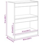 vidaXL Bibliothèque Chêne artisanal 60 x 30 x 72 cm Bois d'ingénierie