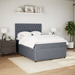 vidaXL Sommier à lattes de lit et matelas Gris foncé 140x190cm Velours