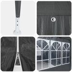 vidaXL Tente de fête avec 10 parois gris foncé 6x4 m en PE