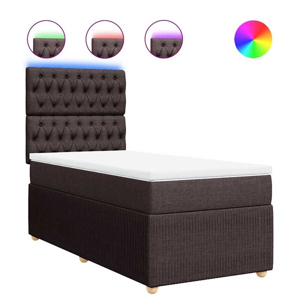 vidaXL Sommier à lattes de lit avec matelas Marron foncé 80x200 cm