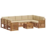 vidaXL Ensemble de canapés d'extérieur 10 pc Naturel et Beige
