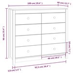 vidaXL Armoire latérale Gris 100x40x90 cm Bois de pin massif