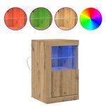 Buffet vidaXL avec lumières LED Chêne artisanal 41x37x67 cm