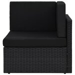 vidaXL Salon de jardin 12 Pièces avec coussins Noir Résine tressée