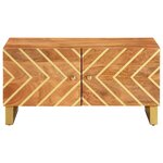 vidaXL Table basse marron et noir 80x50x40 cm bois de massif manguier