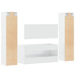 vidaXL Ensemble de meubles de salle de bain 4 Pièces blanc brillant