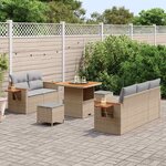 vidaXL Ensemble de canapé de jardin 10 Pièces Beige et Gris clair