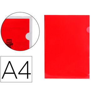 Pochette coin liderpapel polypropylène 180 microns a4 210x297mm capacité 20f coloris rouge transparent