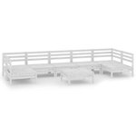 Salon de jardin meuble d'extérieur ensemble de mobilier 8 pièces blanc bois de pin massif 02_0017781