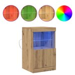 Buffet vidaXL avec lumières LED Chêne Artisan 41x37x67 cm