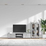 vidaXL Ensemble meuble TV FLORIN Gris béton Bois d'ingénierie
