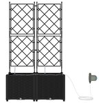 vidaXL Jardinières de jardin 1 pc Noir 80 x 40 x 142 cm Plastique