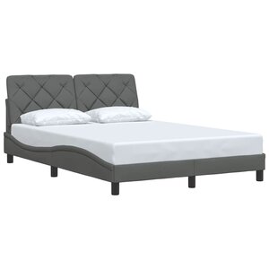 vidaXL Cadre de lit sans matelas gris foncé 120x200 cm tissu