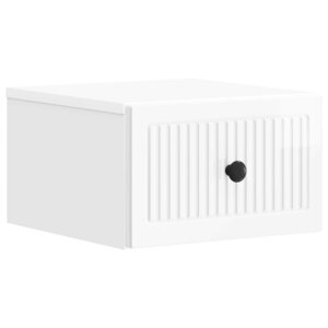 vidaXL Cabinet de chevet mural Blanc brillant 33 x 34 5 x 20 cm