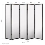 Paravent bois 5 pans - blanc