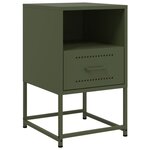 vidaXL Table de chevet vert olive 36x39x60 5 cm acier
